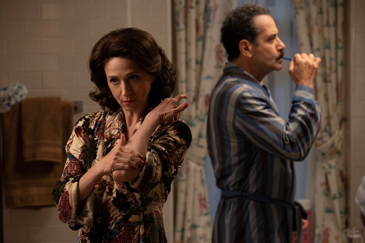 Marin Hinkle (Rose Weissman) and Tony Shalhoub (Abe Weissman) in "The Marvelous Mrs. Maisel" (Prime Video)