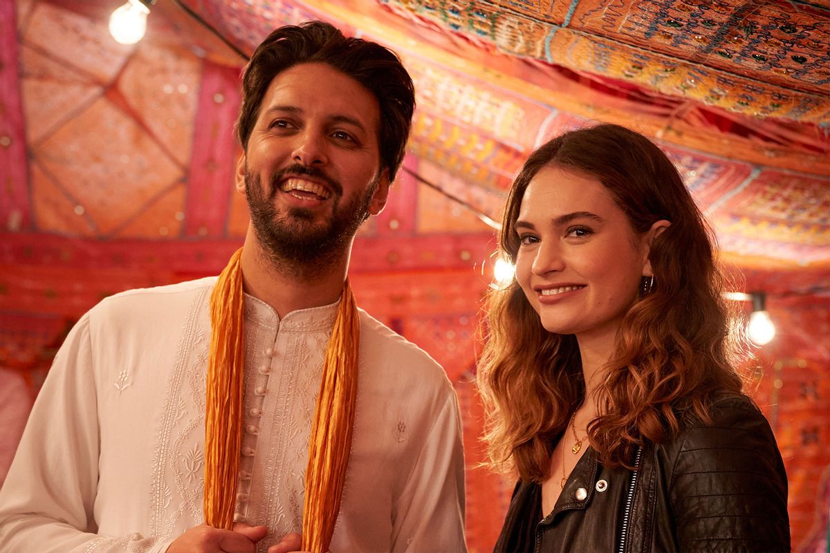 Shazad Latif and Lily James in "What's Love Got to Do With It" (Robert Viglasky/StudioCanal/Shout! Studios)