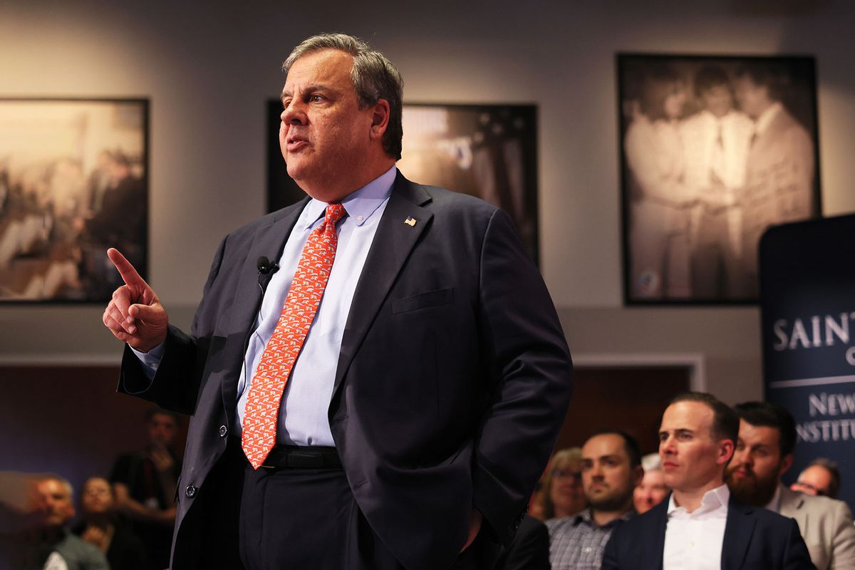 Former New Jersey Gov. Chris Christie speaks at a town-hall-style event at the New Hampshire Institute of Politics at Saint Anselm College on June 06, 2023 in Manchester, New Hampshire.  (Michael M. Santiago/Getty Images)