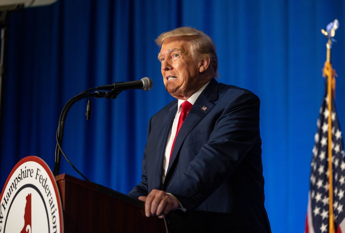 Former President Donald Trump speaks during the New Hampshire Federation of Republican Women's Lilac Luncheon on June 27, 2023 in Concord, New Hampshire. (Scott Eisen/Getty Images)