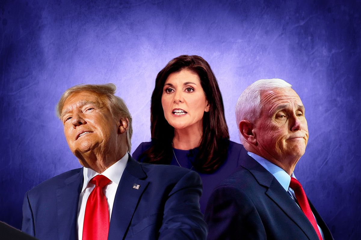 Donald Trump, Nikki Haley and Mike Pence (Photo illustration by Salon/Getty Images)