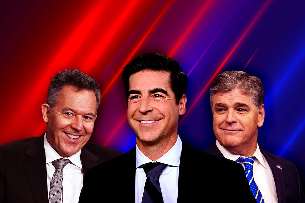 Greg Gutfeld, Jesse Watters and Sean Hannity (Photo illustration by Salon/Getty Images)