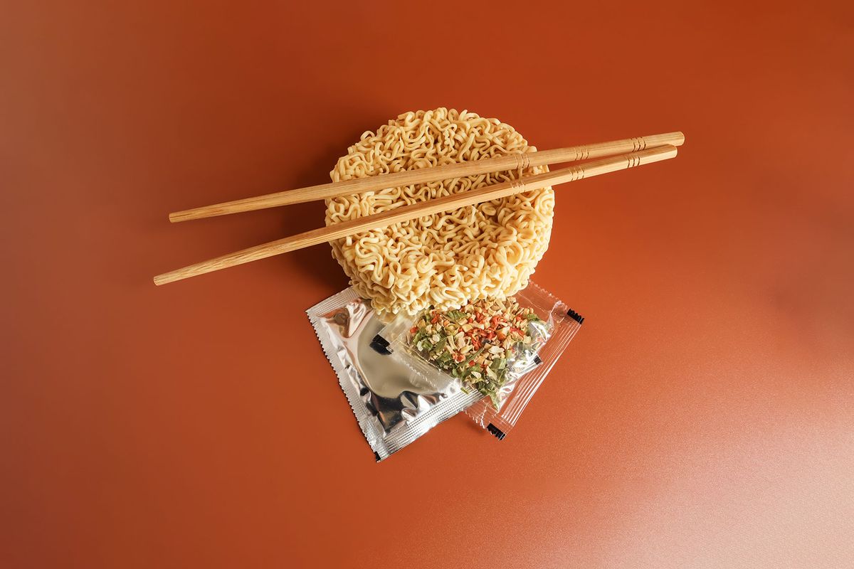 Raw instant noodles with chopsticks and spices (Getty Images/Karina Stan/500px)