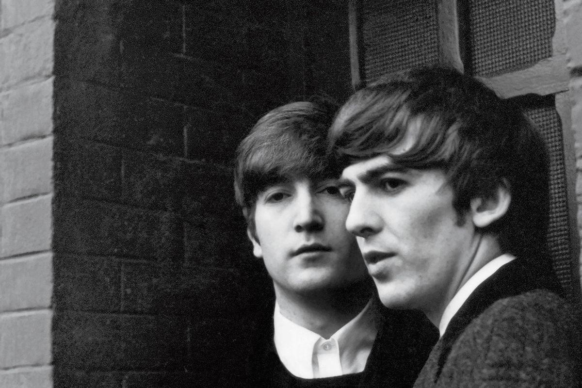 John Lennon and George Harrison, Paris, 1964 (© 1964 Paul McCartney)