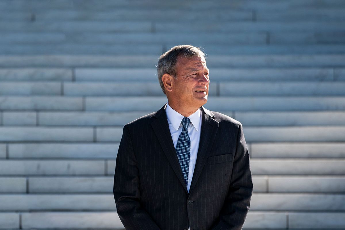Chief Justice of the United States John Roberts at the Supreme Court on Friday, Oct. 01, 2021 in Washington, DC. (Jabin Botsford/The Washington Post via Getty Images)