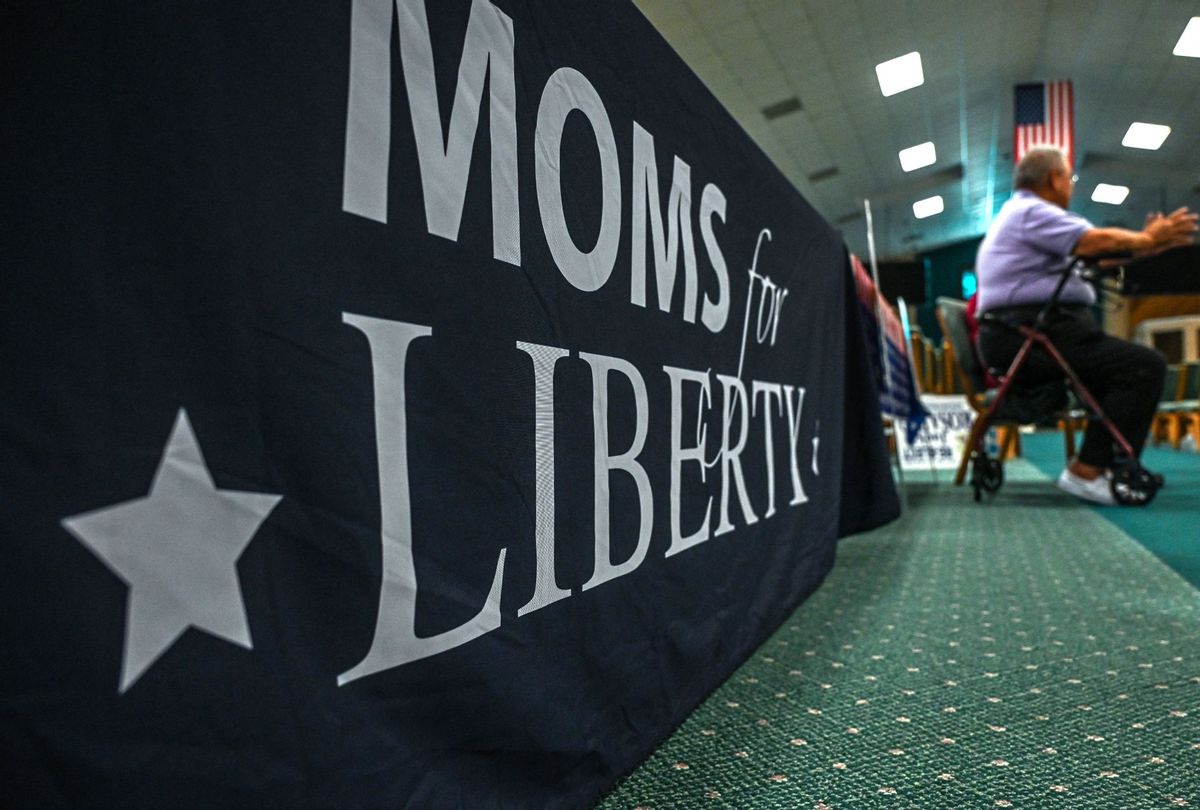 Members of the "Moms For Liberty" Association attend a campaign event in Vero Beach, Florida, on October 16, 2022. (GIORGIO VIERA/AFP via Getty Images)