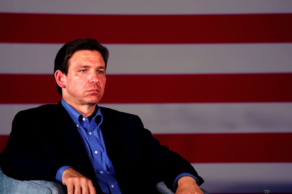 Presidential candidate and Florida Governor Ron DeSantis listens to his wife speak to a crowd on June 2, 2023 in Gilbert, South Carolina. (Sean Rayford/Getty Images)