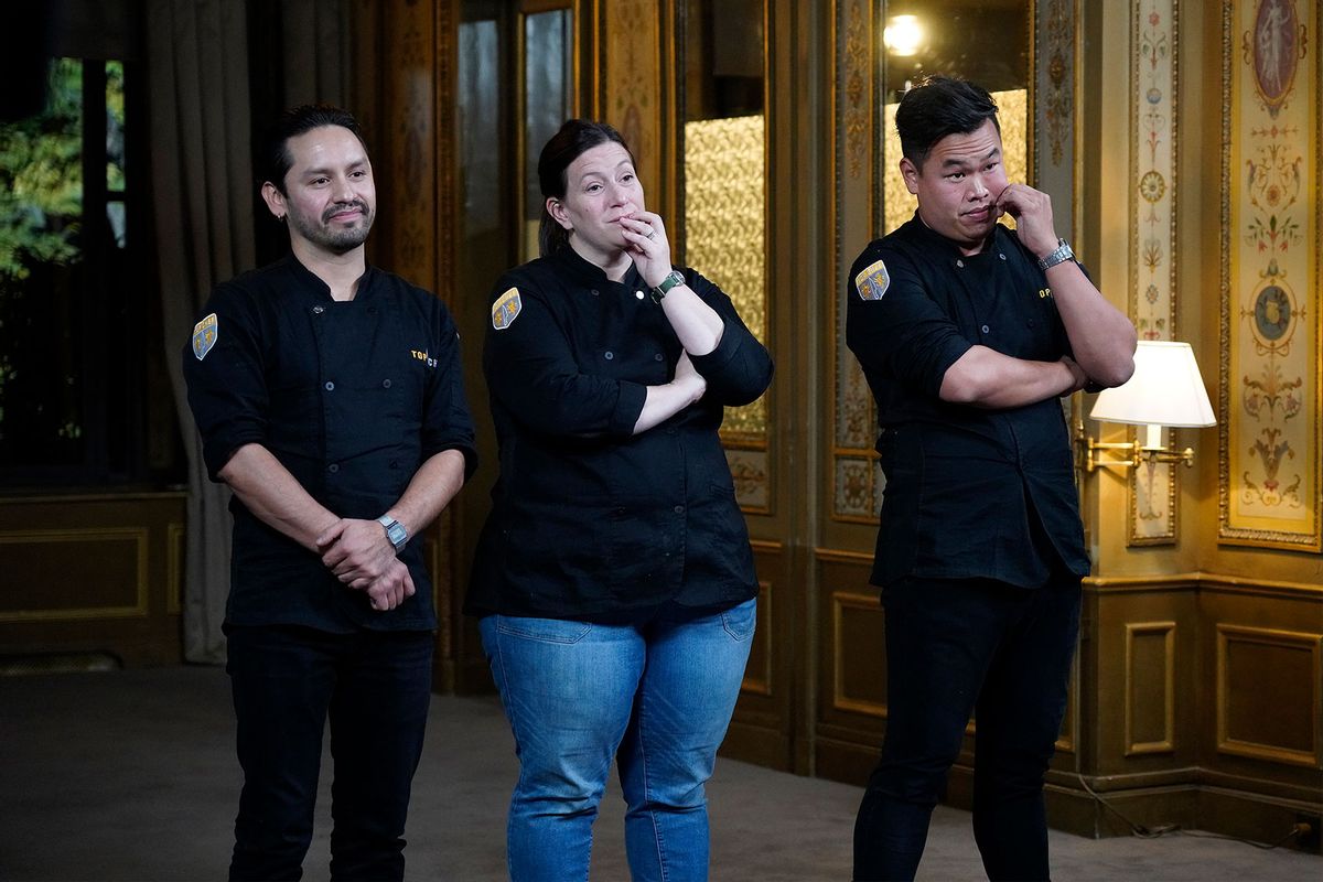 Gabriel Rodriguez, Sara Bradley and Buddha Lo in "Top Chef" (Fred Jagueneau/Bravo)