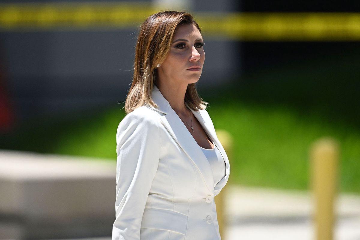 Alina Habba, lawyer for former US President Donald Trump, arrives at Wilkie D. Ferguson Jr. United States Federal Courthouse in Miami, Florida, on June 13, 2023. (JIM WATSON/AFP via Getty Images)