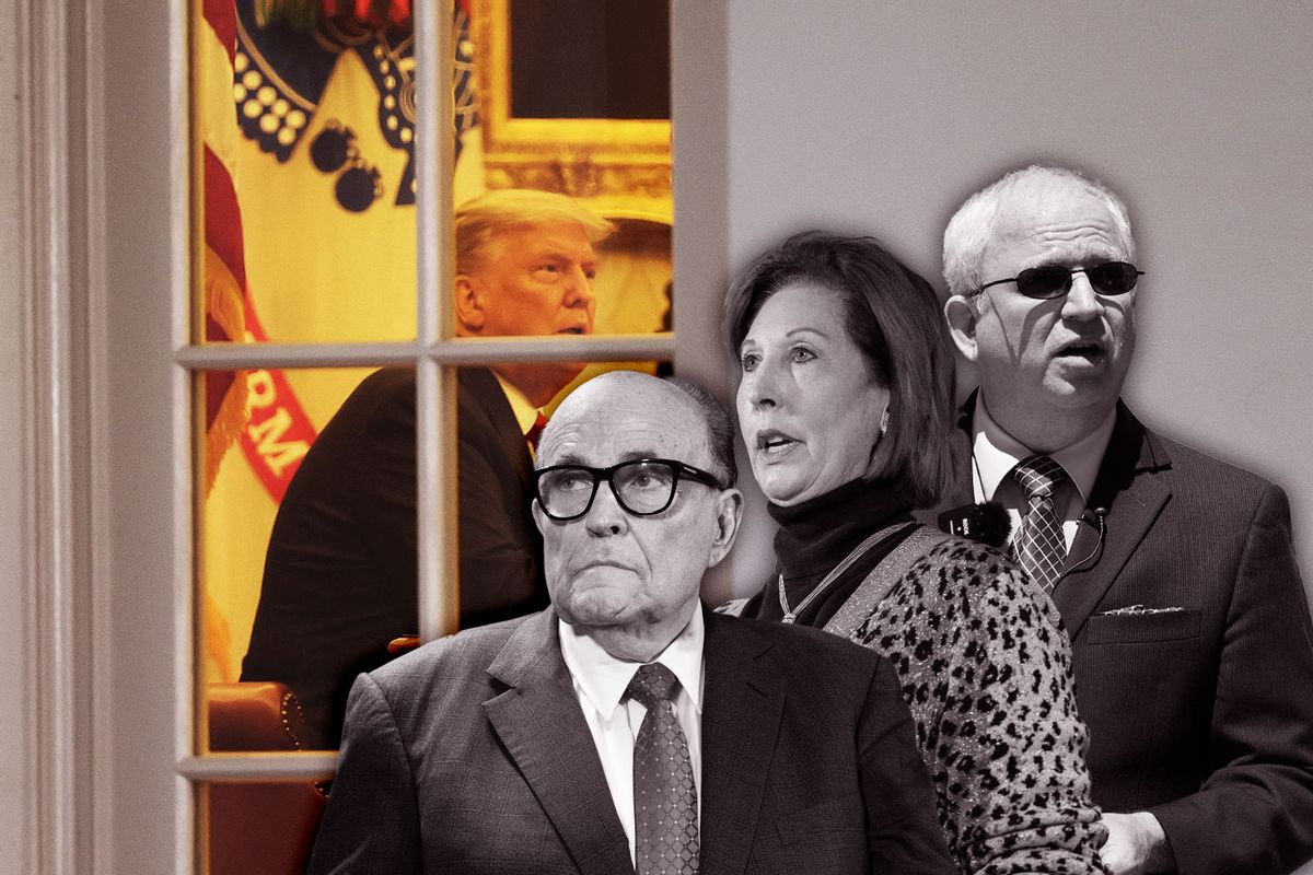 Donald Trump, Rudy Giuliani, Sidney Powell and John Eastman (Photo illustration by Salon/Getty Images)