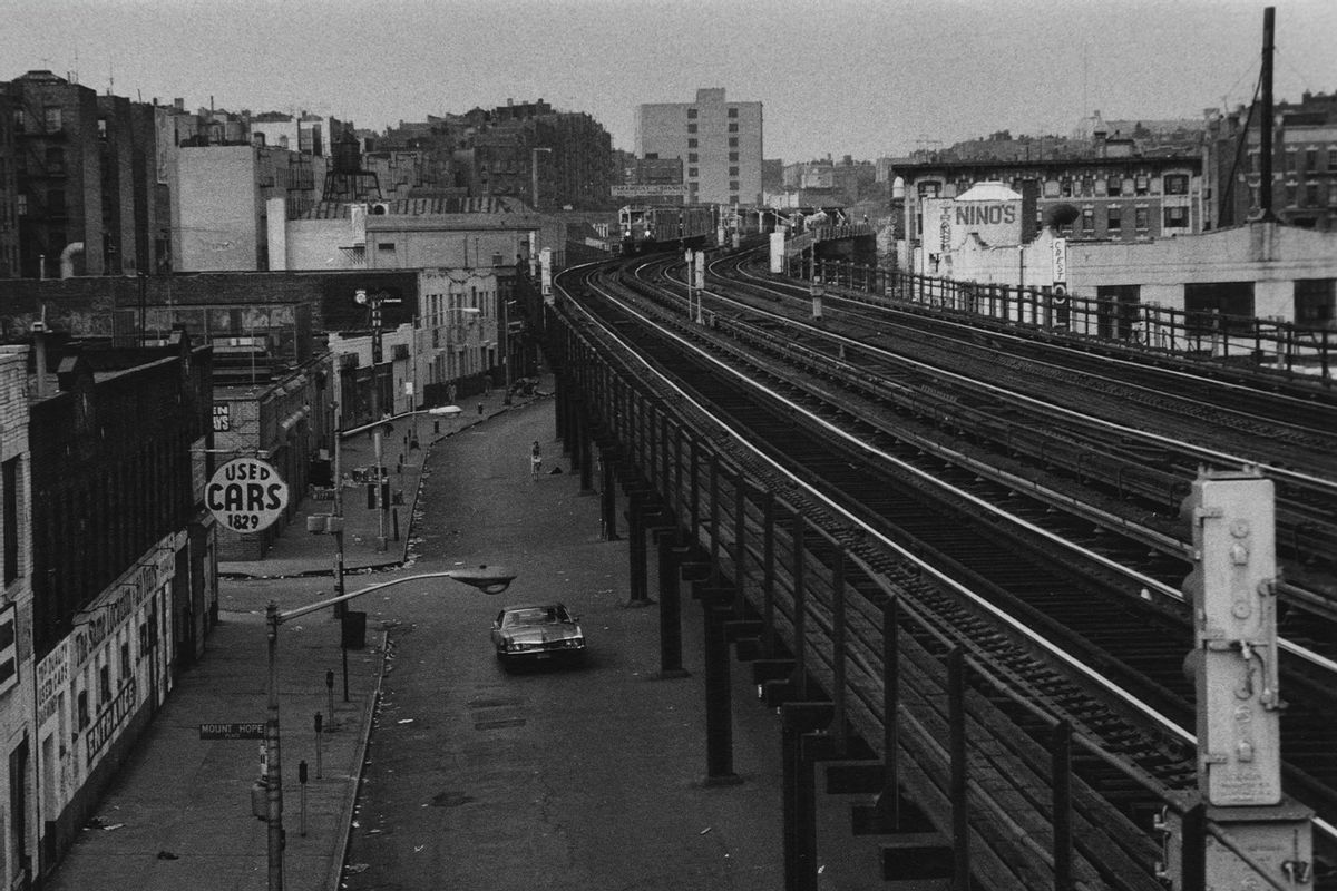 An elevated railway in the Bronx, New York City, circa 1970. (Erika Stone/Getty Images)