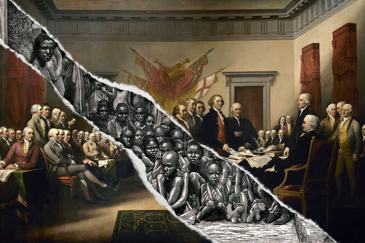 Painting of leaders presenting the Declaration of Independence | African Slave Trade (Photo illustration by Salon/Getty Images)
