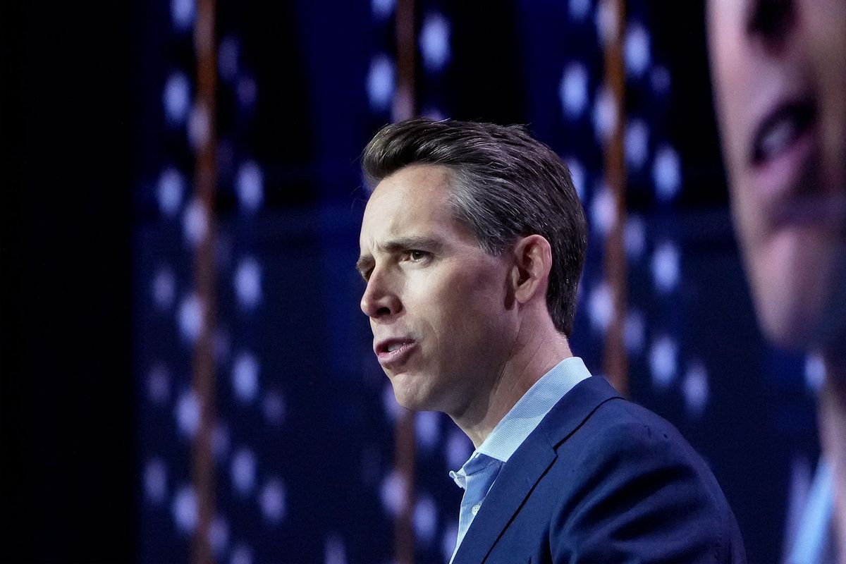 Sen. Josh Hawley (R-MO) delivers remarks at the Faith and Freedom Road to Majority conference at the Washington Hilton on June 23, 2023 in Washington, DC.  (Drew Angerer/Getty Images)