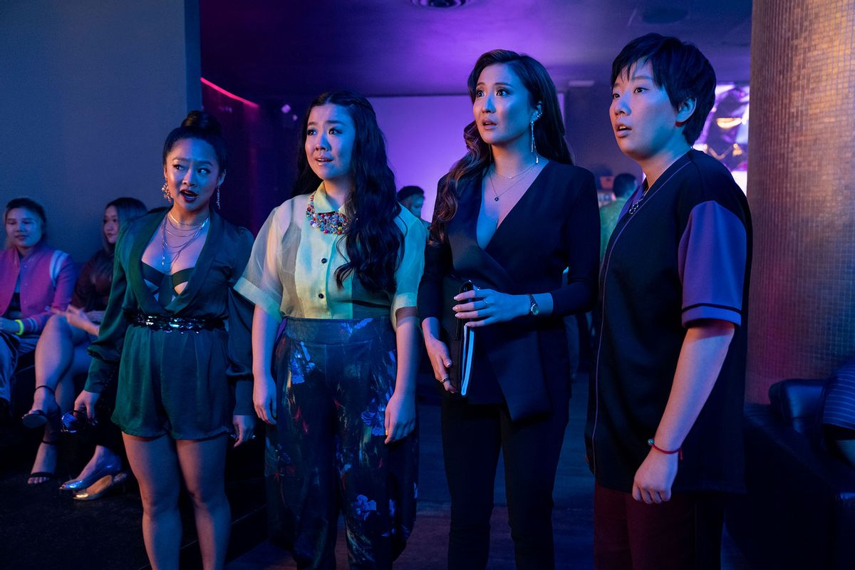 Stephanie Hsu as Kat, Sherry Cola as Lolo, Ashley Park as Audrey and Sabrina Wu as Deadeye in "Joy Ride" (Ed Araquel/Lionsgate)