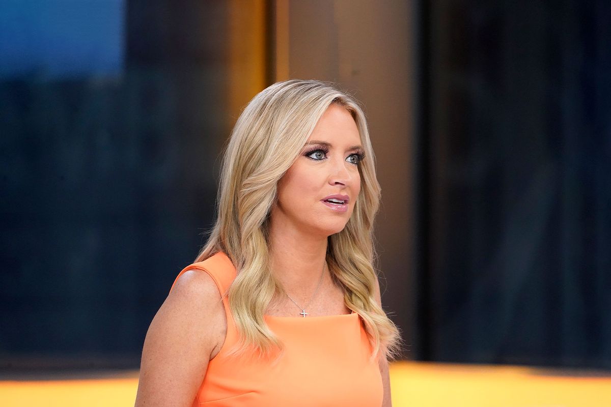 Kayleigh McEnany interviews Johnny Joey Jones, author of Fox News Books' "Unbroken Bonds of Battle," at "Outnumbered" at Fox News Studios on June 27, 2023 in New York City. (John Lamparski/Getty Images)