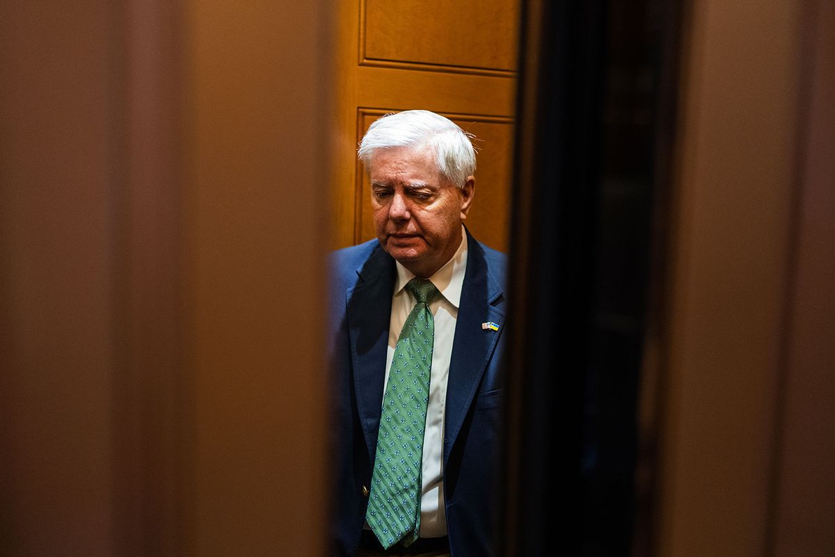Sen. Lindsey Graham, R-S.C., is seen in the U.S. Capitol on Thursday, June 8, 2023. (Tom Williams/CQ-Roll Call, Inc via Getty Images)