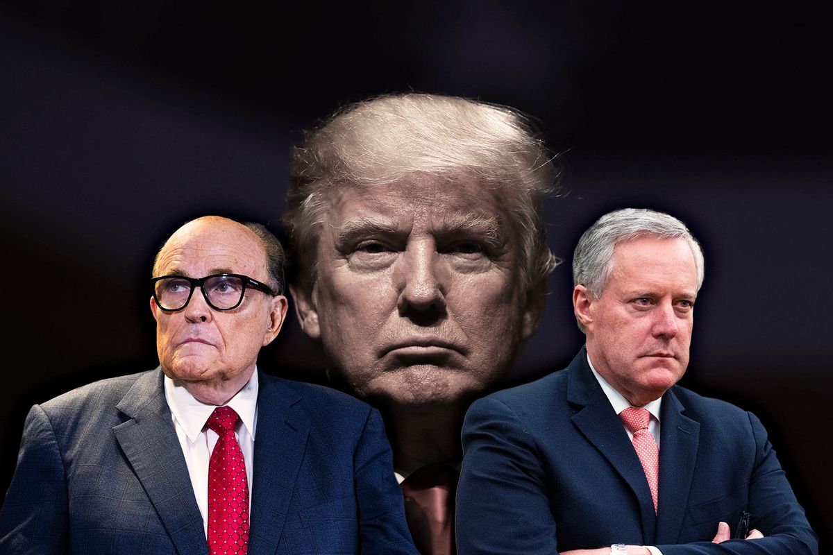 Rudy Giuliani, Mark Meadows and Donald Trump (Photo illustration by Salon/Getty Images)
