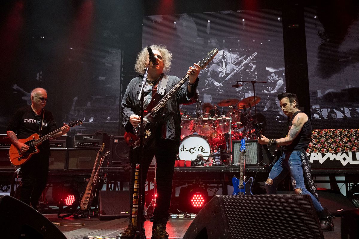 Reeves Gabrels, Robert Smith, and Simon Gallup of The Cure perform at Madison Square Garden on June 20, 2023 in New York, New York. (Sacha Lecca/Rolling Stone via Getty Images)