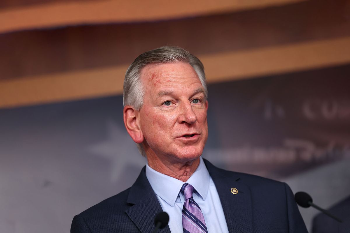 U.S. Sen. Tommy Tuberville (R-AL) speaks at a press conference on student loans at the U.S. Capitol on June 14, 2023 in Washington, DC. (Kevin Dietsch/Getty Images)