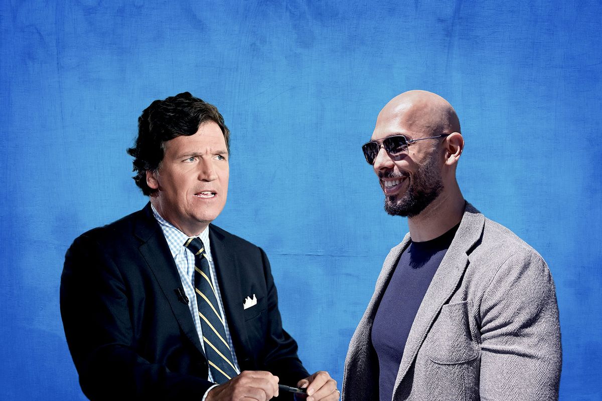 Tucker Carlson and Andrew Tate (Photo illustration by Salon/Getty Images)