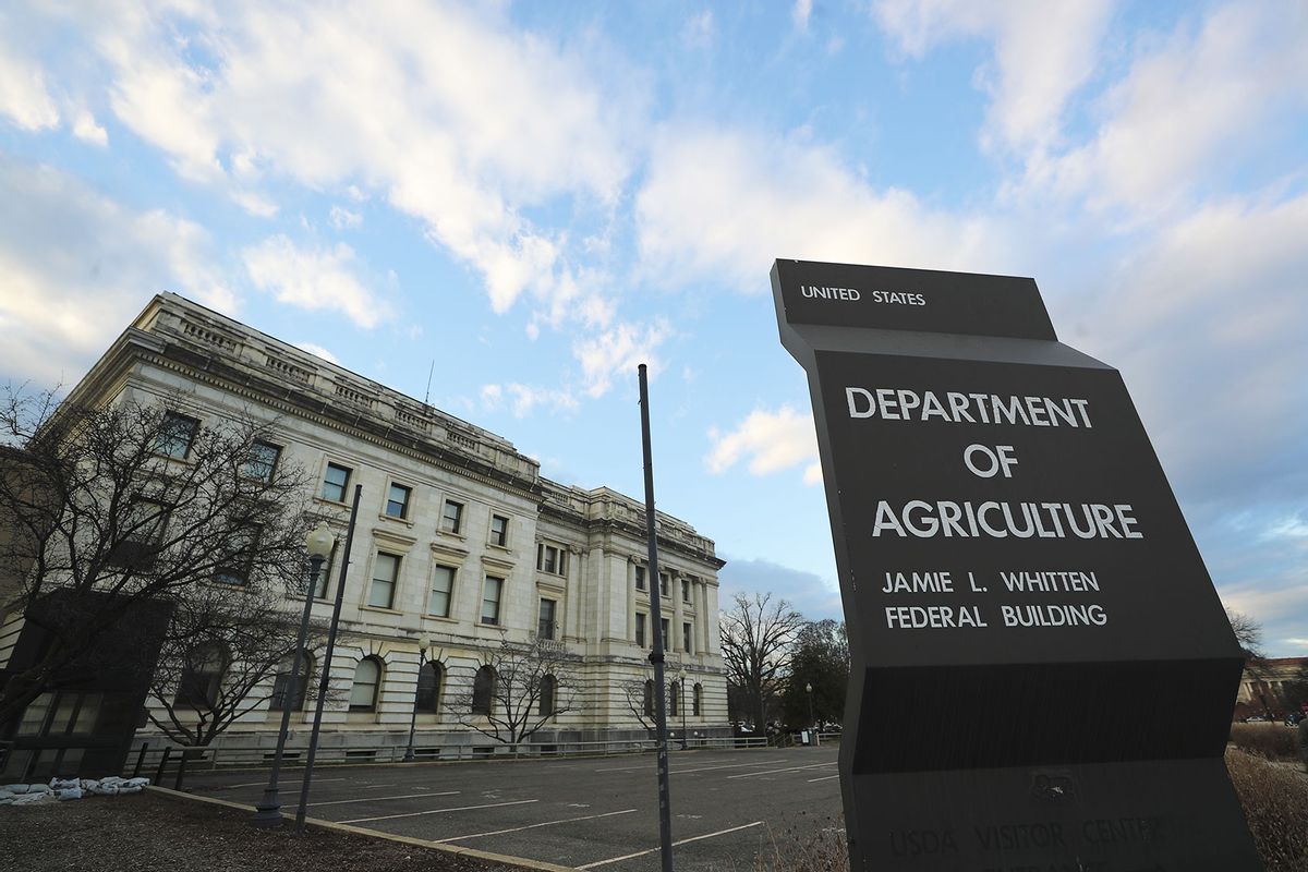 A sign of United States Department of Agriculture is seen on USDA building in Washington D.C., United States on December 18, 2022. (Celal Gunes / Anadolu Agency / Getty Images)