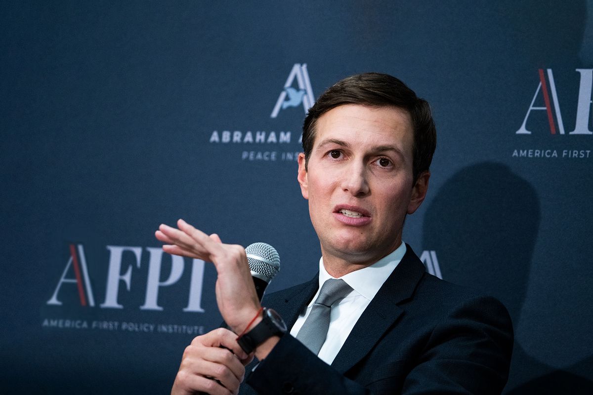 Jared Kushner, former senior advisor to President Donald Trump, participates in a discussion hosted by the America First Policy Institute and The Abraham Accords Peace Institute, in Washington D.C., on Monday, September 12, 2022. (Tom Williams/CQ-Roll Call, Inc via Getty Images)