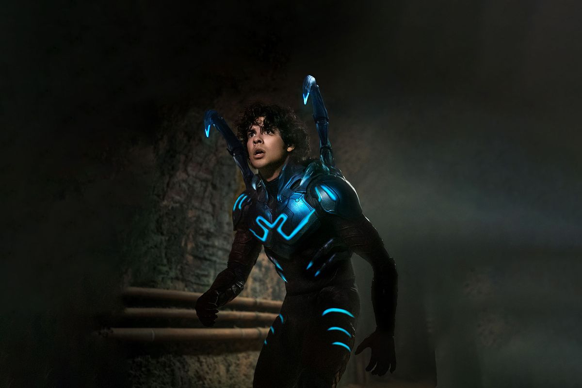 Xolo Maridueña as Jaime Reyes in "Blue Beetle" (Warner Bros.)