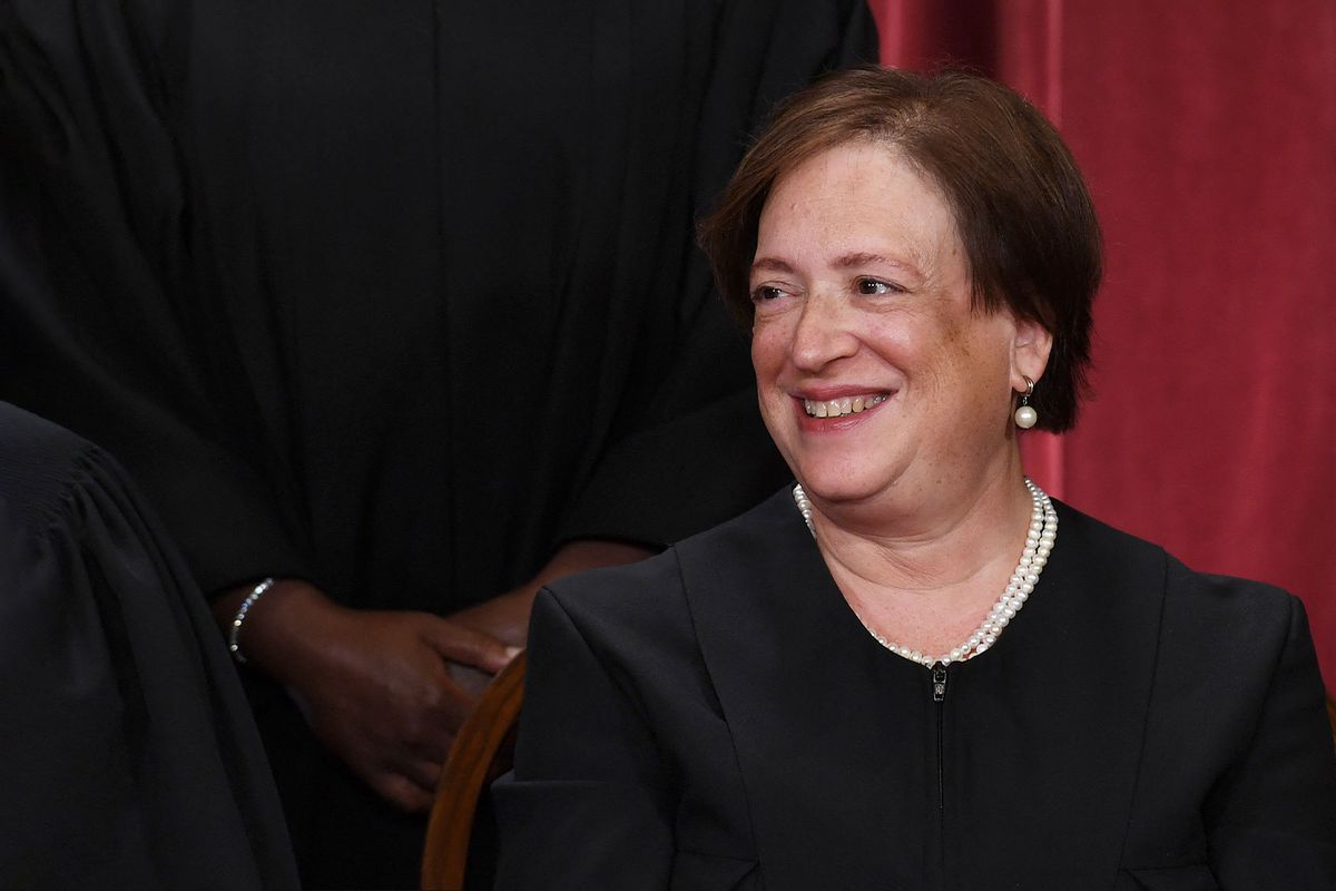 Associate US Supreme Court Justice Elena Kagan poses for the official photo at the Supreme Court in Washington, DC on October 7, 2022. (OLIVIER DOULIERY/AFP via Getty Images)