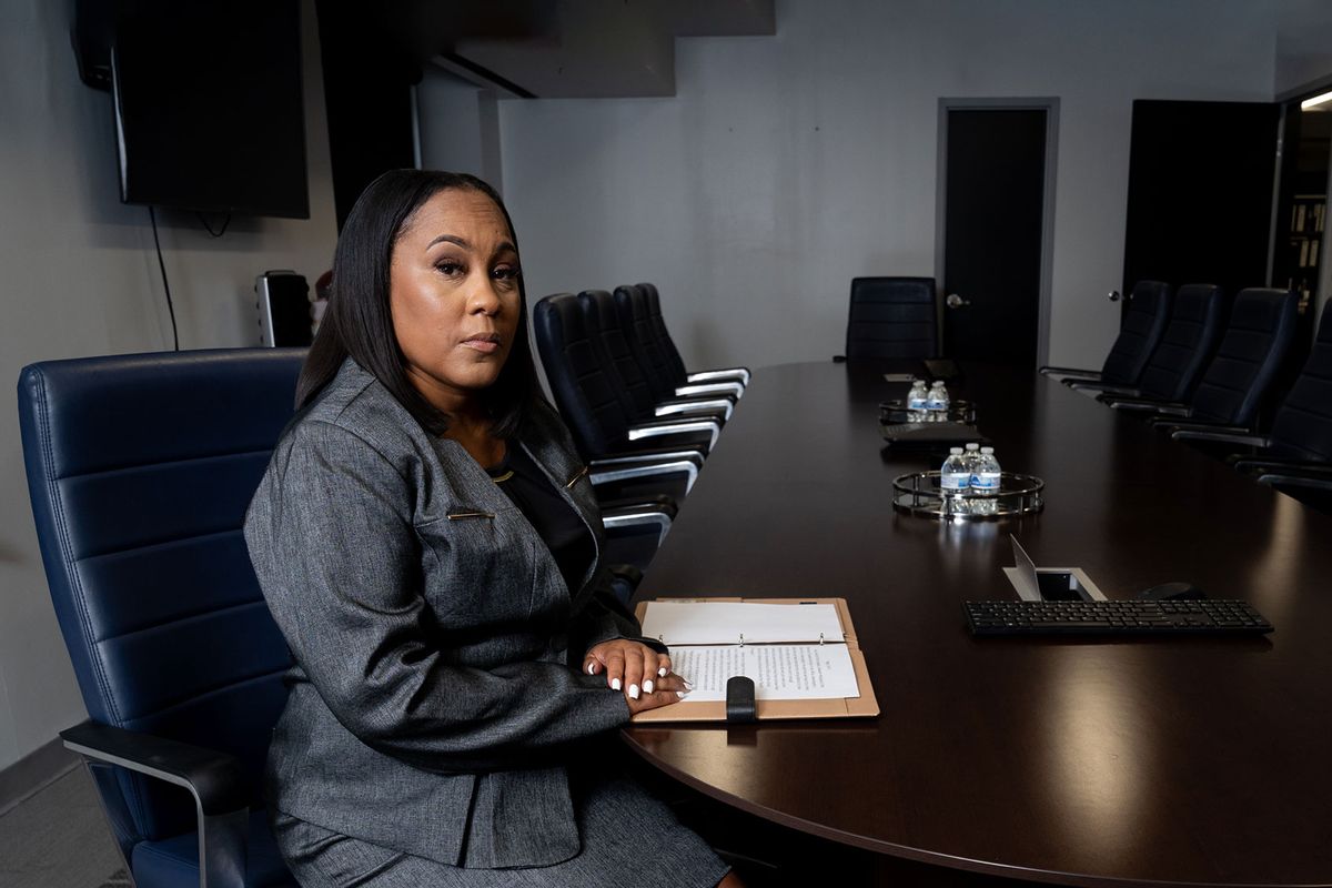 District Attorney of Fulton County, Georgia, Fani Willis poses for photos in her chambers at the Fulton County Court House in Atlanta, Georgia on Tuesday, August 8, 2023. (Megan Varner for The Washington Post via Getty Images)