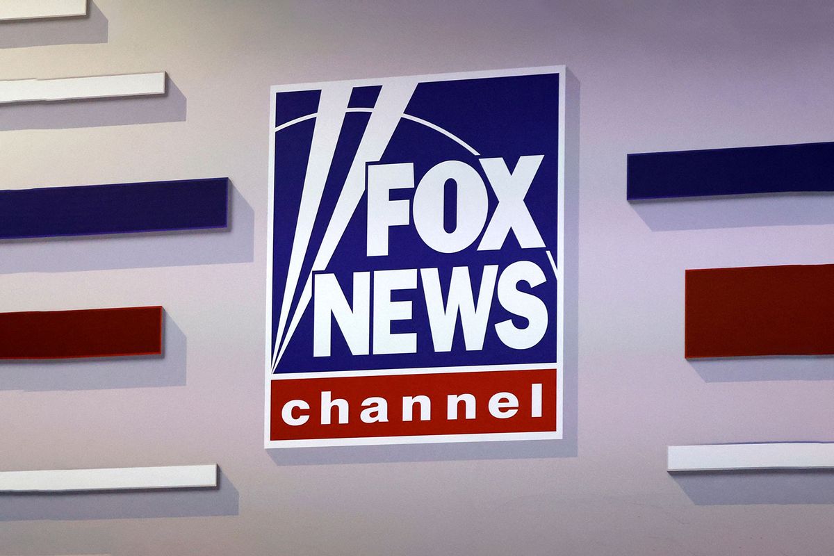 A Fox News logo (KAMIL KRZACZYNSKI/AFP via Getty Images)