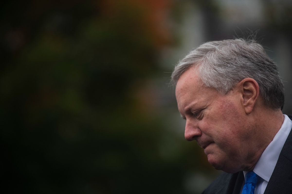 White House chief of staff Mark Meadows addresses the press outside the White House on Monday, October 26, 2020, in Washington, DC.  (Amanda Voisard/for The Washington Post via Getty Images)