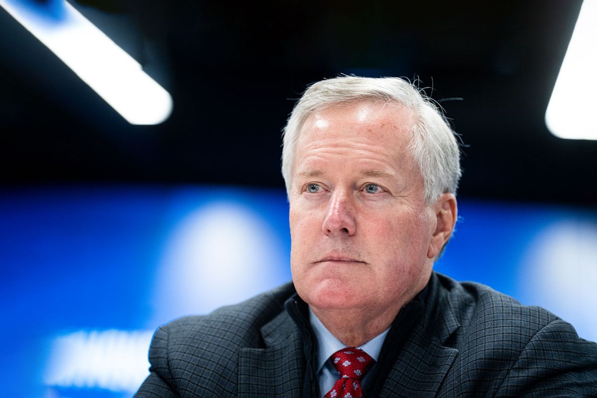 Former Rep. Mark Meadows, R-N.C., speaks during a forum on House and GOP Conference rules for the 118th Congress, at the FreedomWorks office in Washington, D.C., on Monday, November 14, 2022. (Tom Williams/CQ-Roll Call, Inc via Getty Images)
