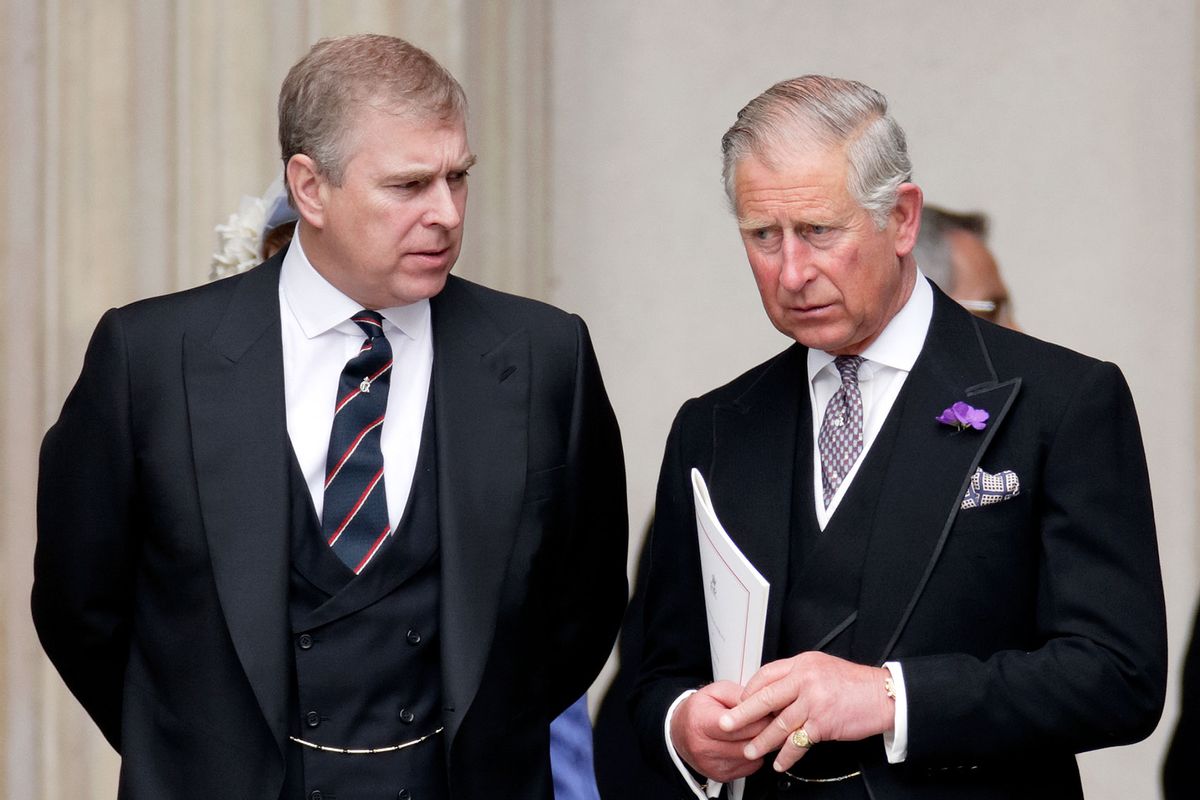 Prince Andrew, Duke of York and Prince Charles, Prince of Wales attend a Service of Thanksgiving to celebrate Queen Elizabeth II's Diamond Jubilee at St Paul's Cathedral on June 5, 2012 in London, England.  (Max Mumby/Indigo/Getty Images)