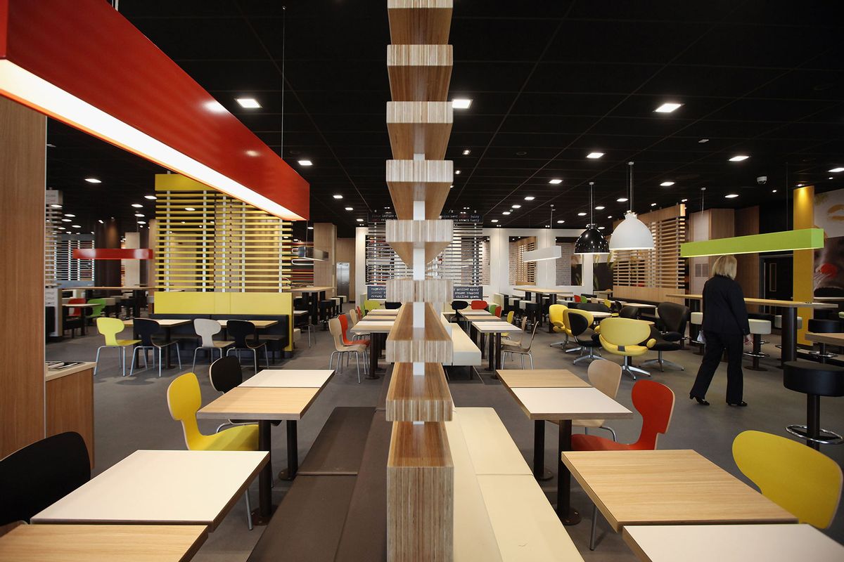 An interior view of the world's largest McDonald's restaurant and their flagship outlet in the Olympic Park on June 25, 2012 in London, England. (Oli Scarff/Getty Images)