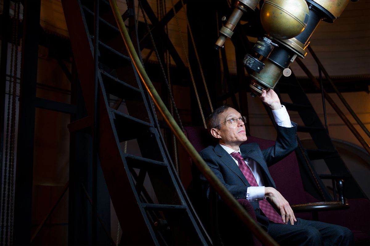 Avi Loeb, physicist at Harvard University, poses for a portrait in the observatory near his office in Cambridge, MA. (Adam Glanzman/For The Washington Post via Getty Images)