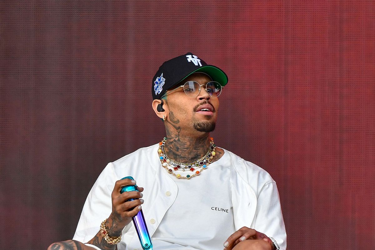 Chris Brown performs onstage during the Lovers & Friends music festival at the Las Vegas Festival Grounds on May 06, 2023 in Las Vegas, Nevada. (Aaron J. Thornton/WireImage/Getty Images)