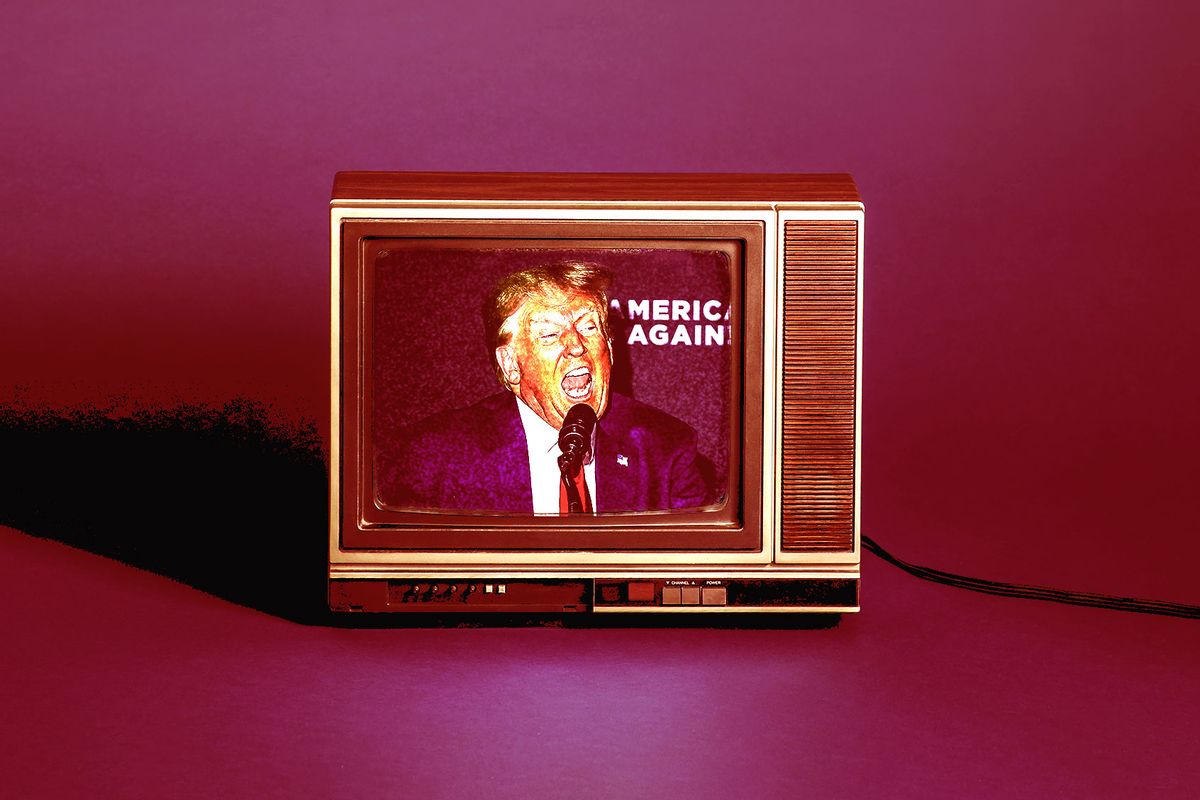 Donald Trump on television yelling (Photo illustration by Salon/Getty images)