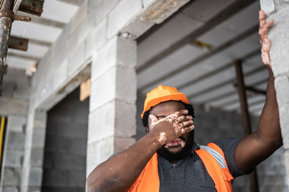 Exhausted construction worker (Getty Images/FG Trade)