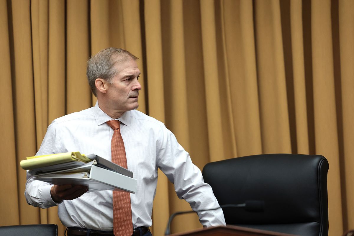 Chair of the House Judiciary Committee Rep. Jim Jordan (R-OH) arrives for a hearing with Attorney General Merrick Garland in the Rayburn House Office Building on September 20, 2023 in Washington, DC. (Win McNamee/Getty Images)