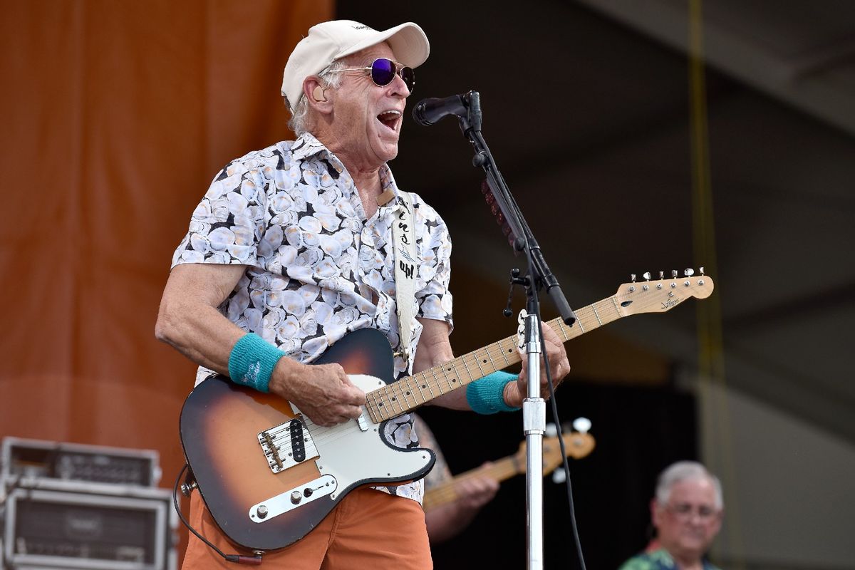 Jimmy Buffett of Jimmy Buffett and the Coral Reefer Band performs during the 2022 New Orleans & Jazz festival at Fair Grounds Race Course on May 08, 2022 in New Orleans, Louisiana. (Tim Mosenfelder/WireImage/Getty )