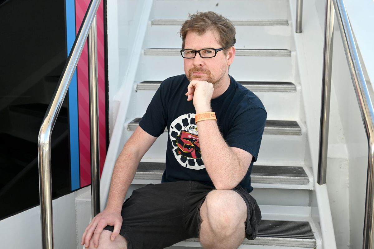 Justin Roiland visits the #IMDboat At San Diego Comic-Con 2022: Day One on The IMDb Yacht on July 21, 2022 in San Diego, California. (Michael Kovac/Getty Images for IMDb/Getty Images)