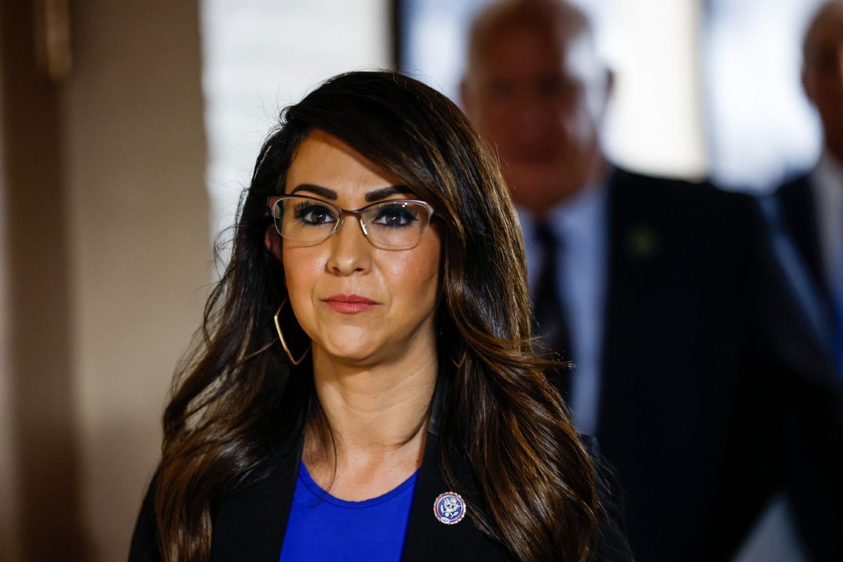Rep. Lauren Boebert (R-CO) arrives to a Republican caucus meeting at the U.S. Capitol Building on September 13, 2023 in Washington, DC.  (Anna Moneymaker/Getty Images)