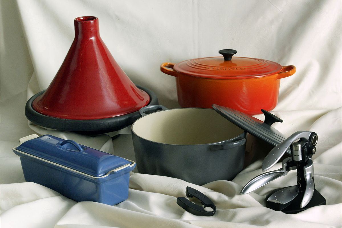 Le Creuset enamelled cast-iron pans (Dickson Lee/South China Morning Post via Getty Images)