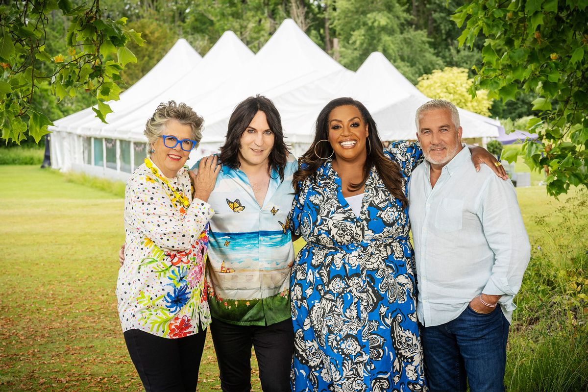 Prue Leith, Noel Fielding, Alison Hammond and Paul Hollywood in "The Great British Baking Show" Season 11 (Netflix)