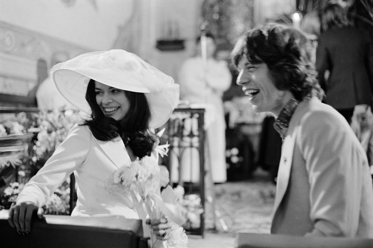 Mick and Bianca Jagger at their wedding at the Church of St. Anne, St Tropez, 12th May 1971. (Reg Lancaster/Daily Express/Hulton Archive/Getty Images)
