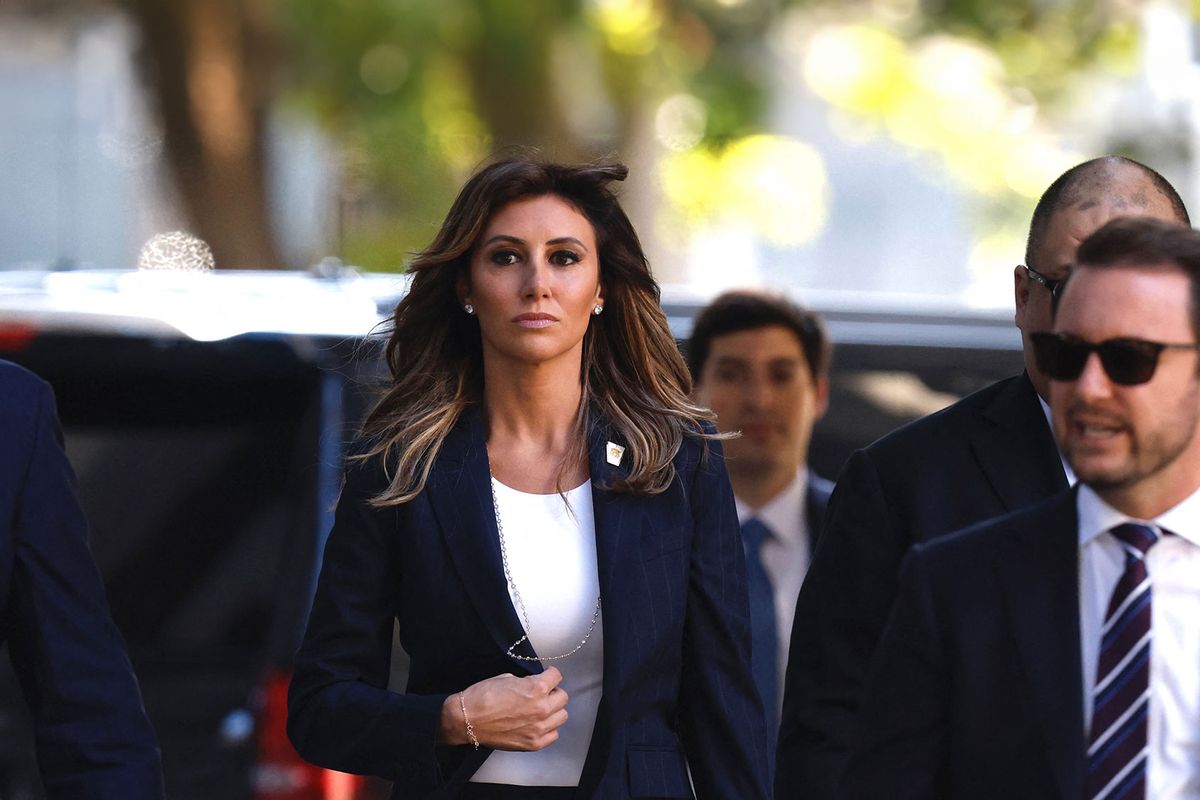 Alina Habba, lawyer of former president Donald Trump, arrives to court in New York State Supreme court for the start of the civil fraud trial against his client on October 2, 2023 in New York City. (KENA BETANCUR/AFP via Getty Images)