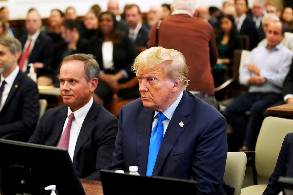 Former U.S. President Donald Trump attends the start of his civil fraud trial at New York State Supreme Court on October 02, 2023 in New York City. (Seth Wenig-Pool/Getty Images)