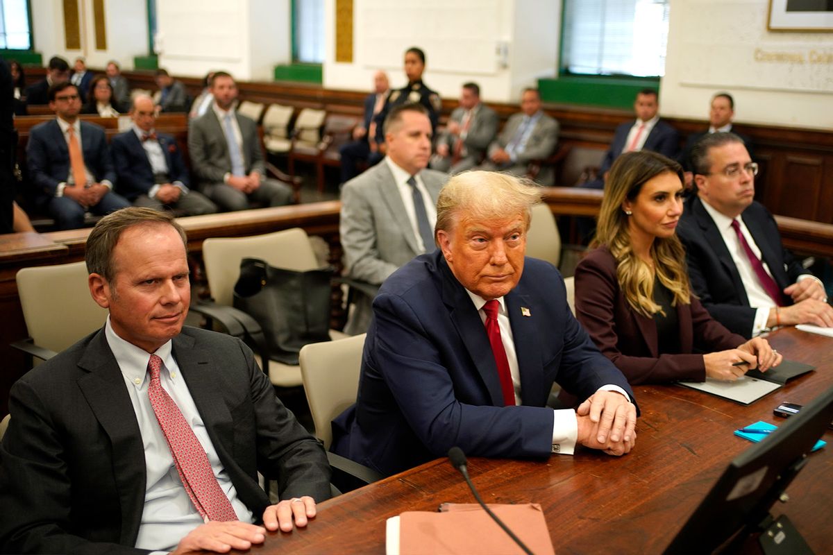 Former President Donald Trump sits in the courtroom for his civil fraud trial at New York State Supreme Court on October 17, 2023 in New York City. (Seth Wenig-Pool/Getty Images)