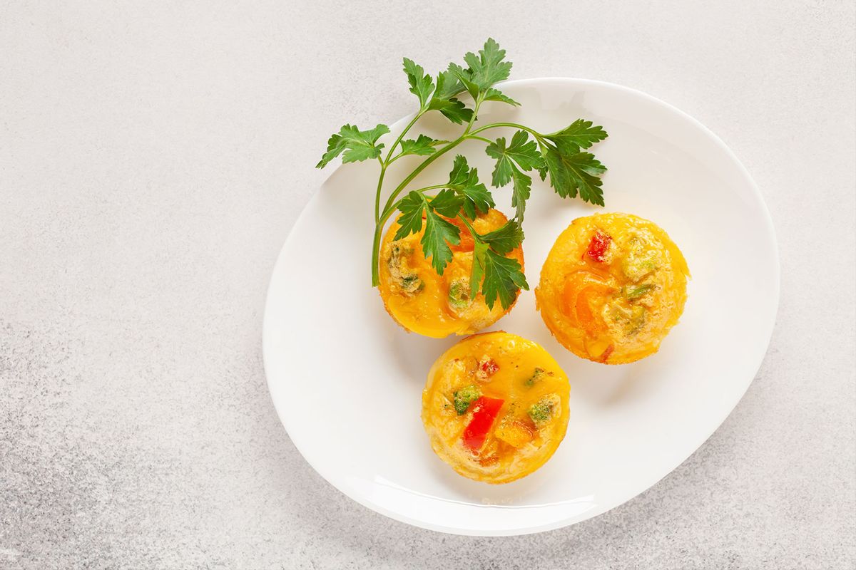 Egg bites and parley on a plate (Getty Images/MurzikNata)