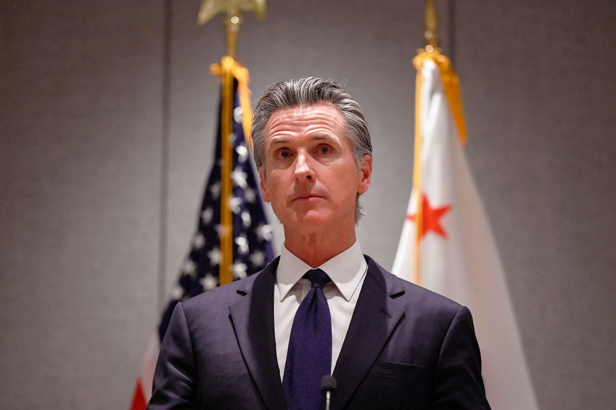 Governor of California Gavin Newsom attends a press conference in Beijing on October 25, 2023. (WANG ZHAO/AFP via Getty Images)